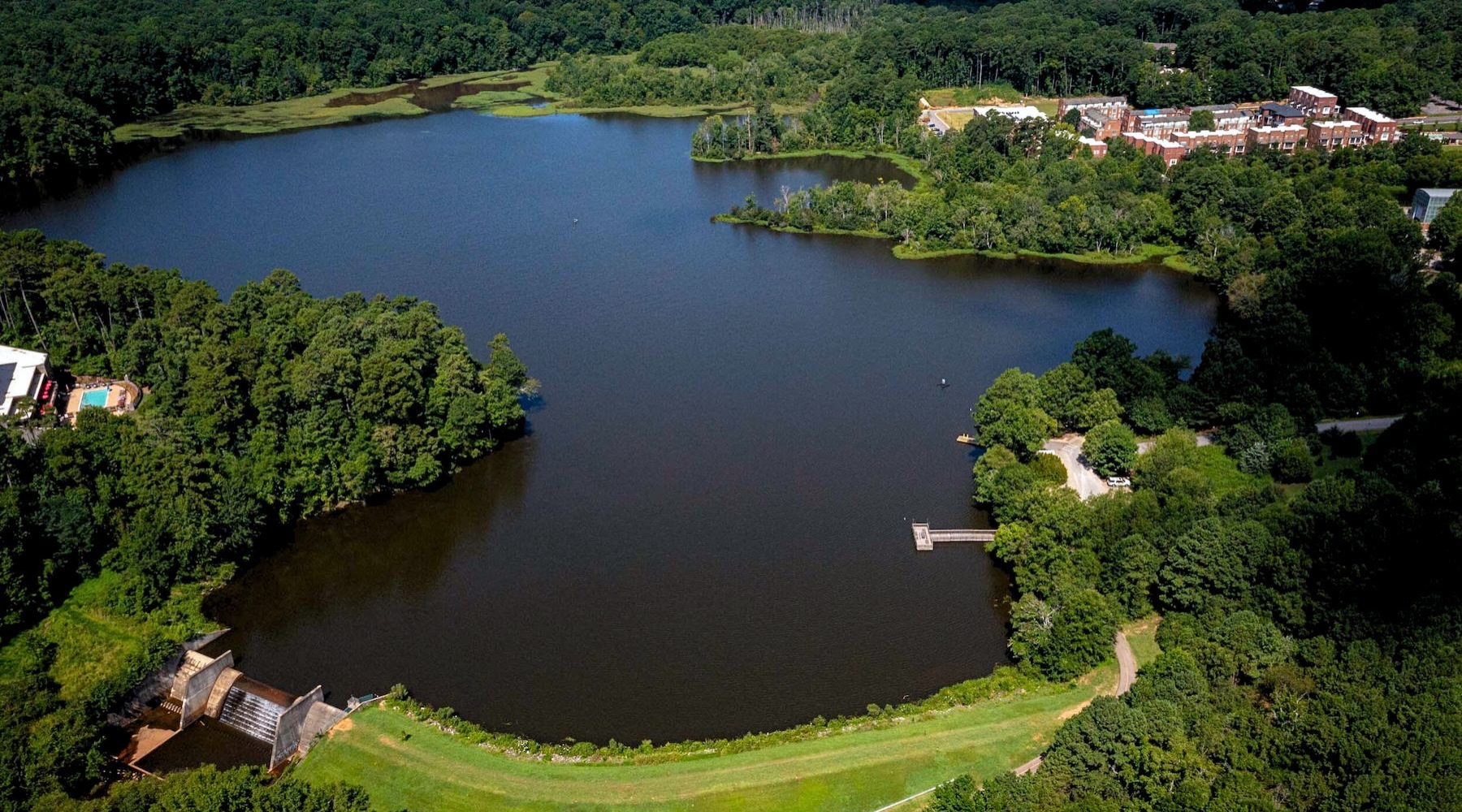 The essence of exceptional living a lake with trees and grass