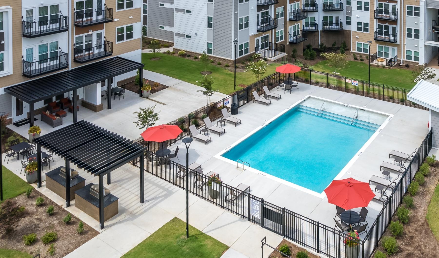 The essence of exceptional living a swimming pool in a courtyard