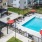 a swimming pool in a courtyard